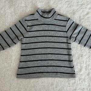 Zara Kids Gray and Black Striped Sweater